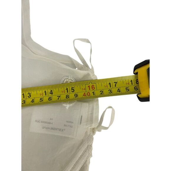 Zara Icons Womens Vest Top XS Ivory Silk Embellished Open Sheer Chiffon NWOT - Picture 9 of 11